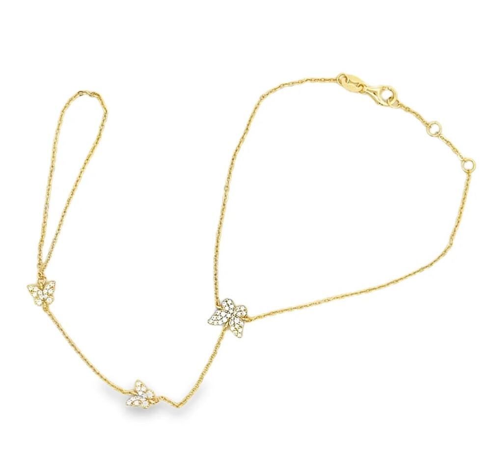 Butterfly Hand Chain for Women | 14K Gold Plated over 925 Sterling Silver